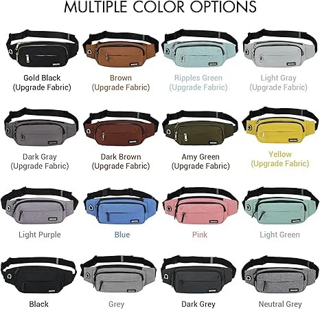 Fanny Pack With 4-Zipper Pockets
