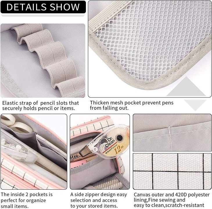Big Capacity Pencil Case Pouch Pen Case Simple Stationery Bag School College Office Organizer For Teens Girls Adults Student