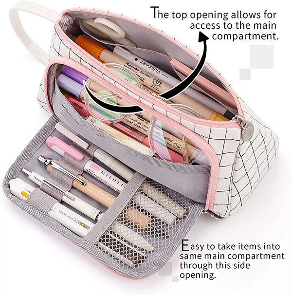 Big Capacity Pencil Case Pouch Pen Case Simple Stationery Bag School College Office Organizer For Teens Girls Adults Student