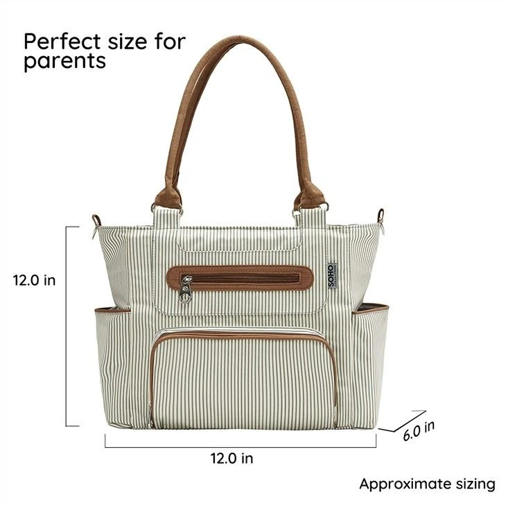 Diaper Bag With 7pcs , Striped